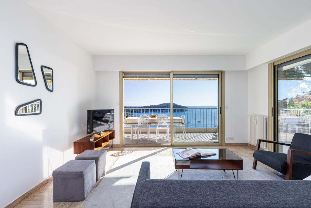 Villefranche Sur Mer:Appartement-villa, Vue mer, jardin, parking. Eksteriør bilde